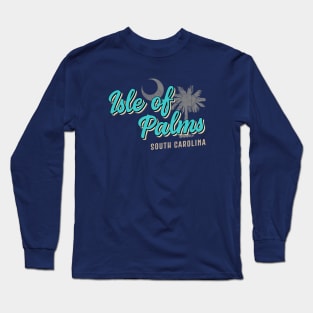 Isle of Palms South Carolina Vintage Script Palmetto Long Sleeve T-Shirt